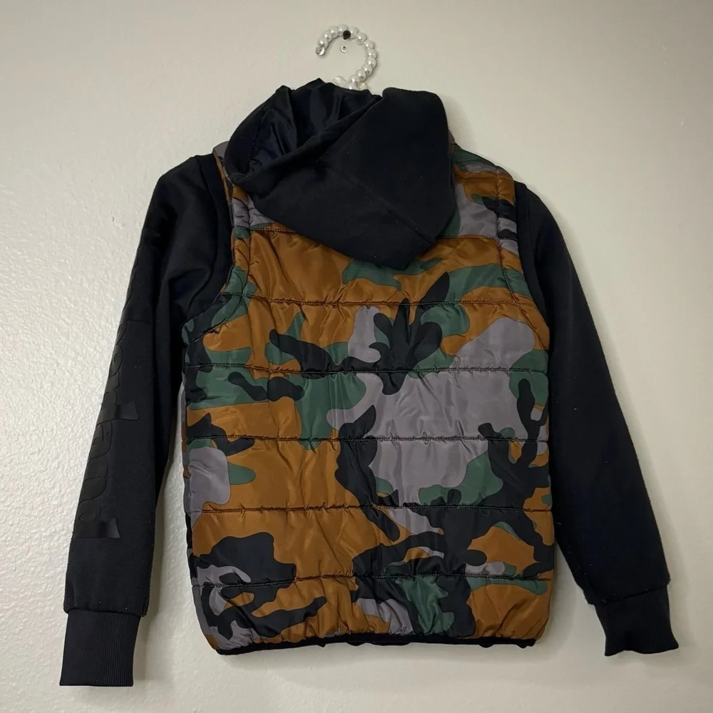 Timberland Kids Camo Quilted Puffer Hybrid Jacket